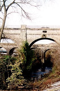 The Water of Leith flowing under the Slateford Aqueduct and Viaduct, Edinburgh