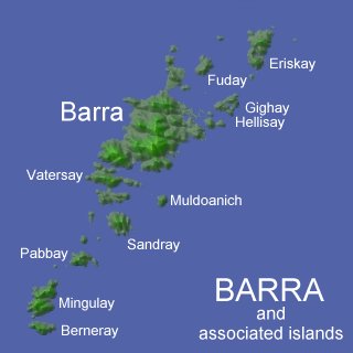 Terrain Map of Barra and associated islands