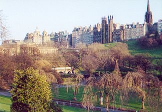 Princes Street Gardens and the Old Town.