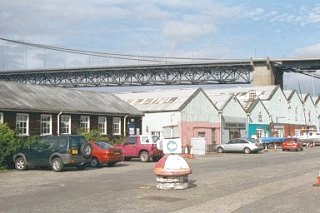 Port Edgar Marina and the Forth Road Bridge