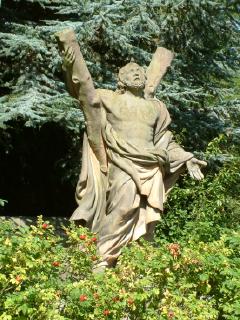 Statue of St Andrew at St. Andrews Botanic Garden