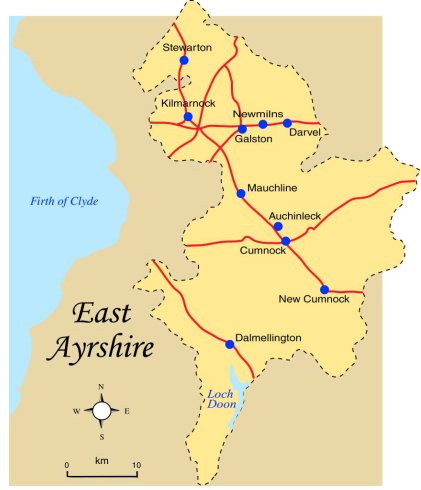 East Ayrshire Map