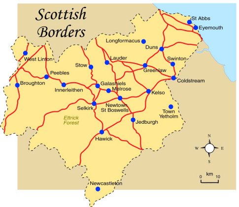 Scottish Borders Map