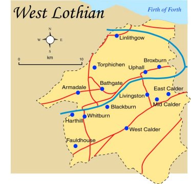 West Lothian Map